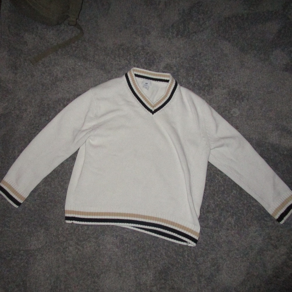 h&m striped v-neck sweater